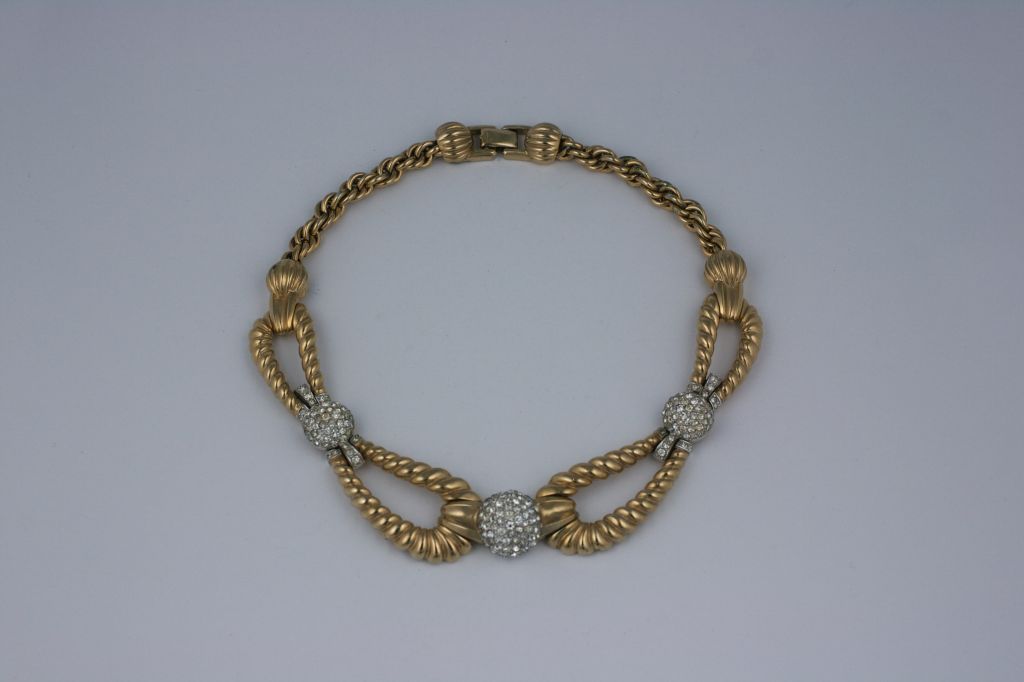 Retro Rope Marcel Boucher Collar In Good Condition For Sale In New York, NY