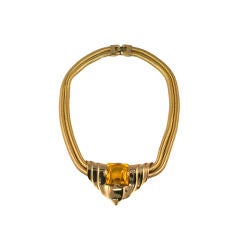 Trifari 1940s Retro Style Faux Topaz Necklace 5