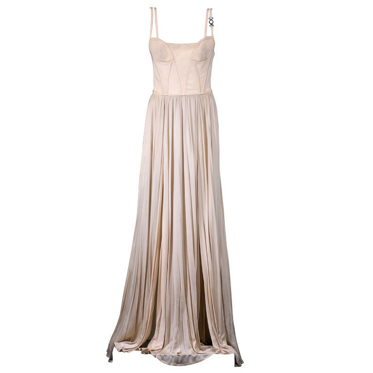 Versace Quilted Jersey Bustier Gown at 1stDibs