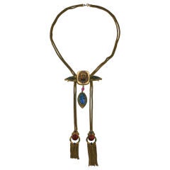 Collier de style néo-égyptien Eygptian inhabituel, années 1920