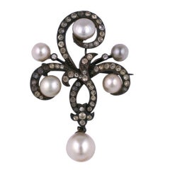 Edwardian Pearl and Paste Brooch