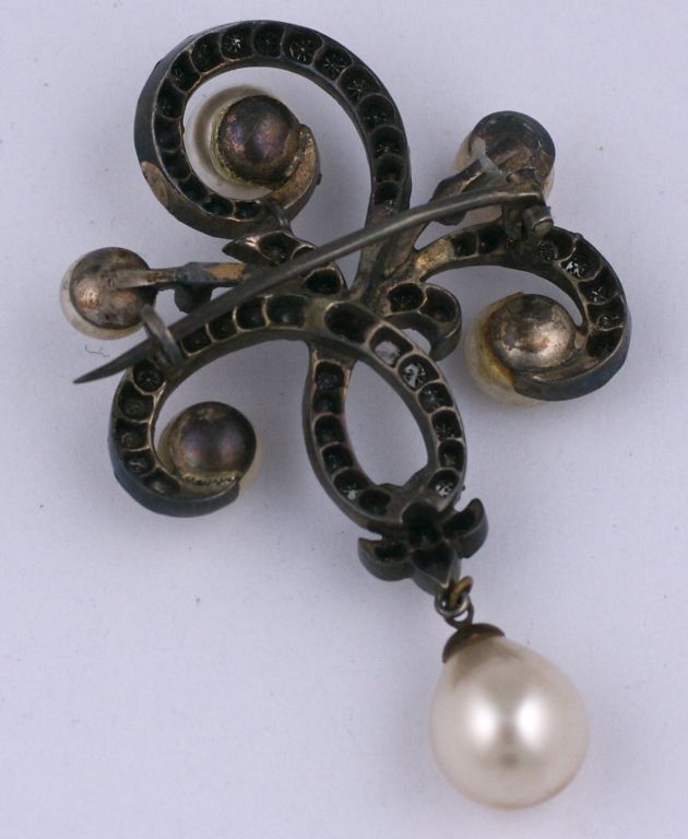 Edwardian Pearl and Paste Brooch In Good Condition In New York, NY