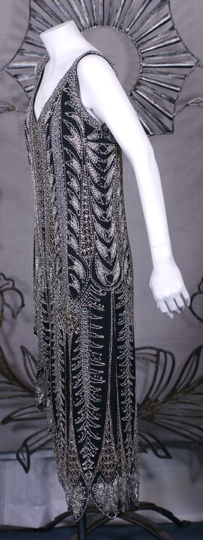 Oleg Cassini Beaded Flapper Style Dress