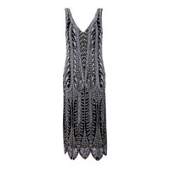 Oleg Cassini Beaded Flapper Style Dress