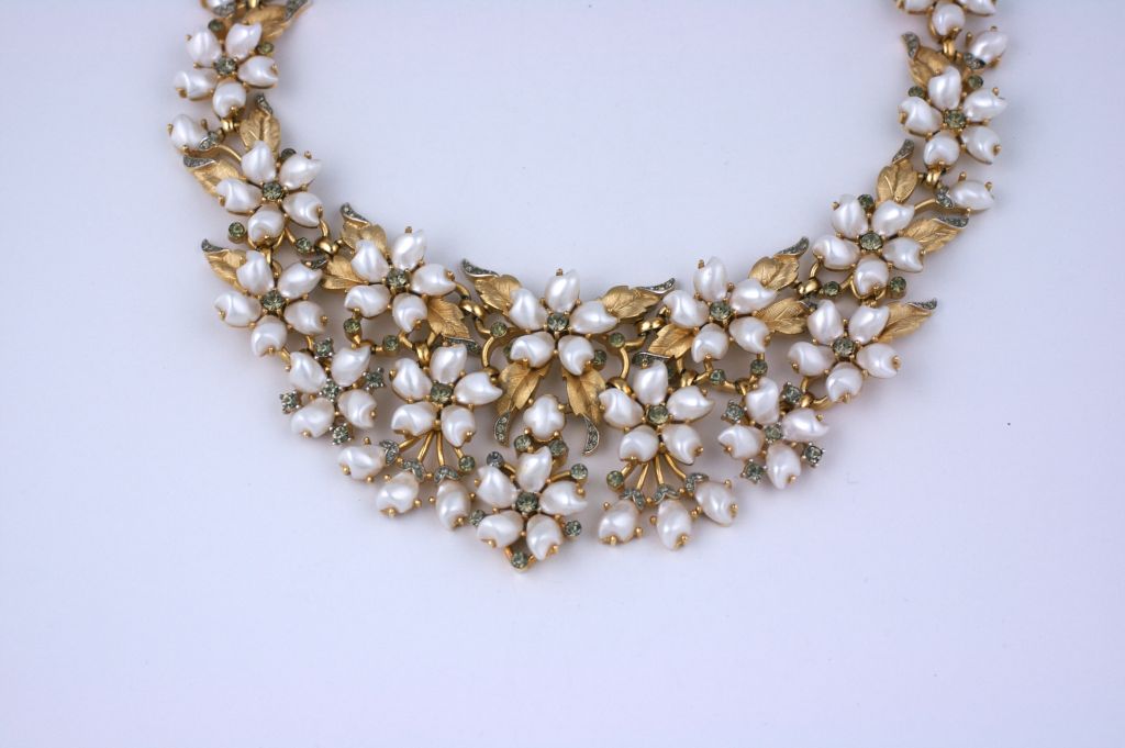 Important Trifari Tooth Pearl Bib at 1stDibs