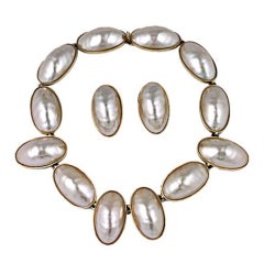 Kenneth Jay Lane Faux Mabe Pearl Collar Set 9