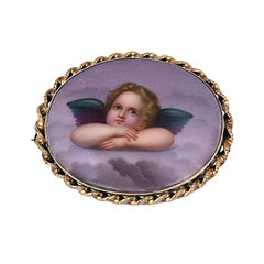 Broche chérubin victorienne, années 1880