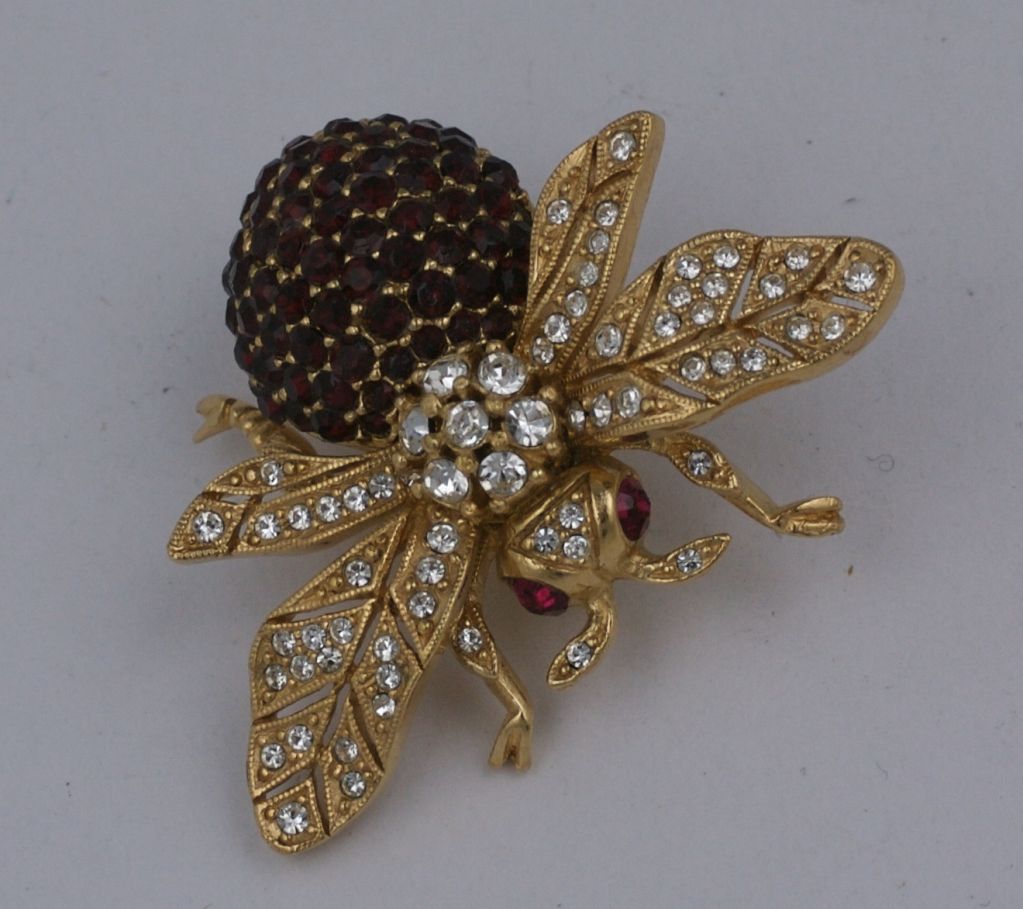 Ciner Ruby Bee Brooch