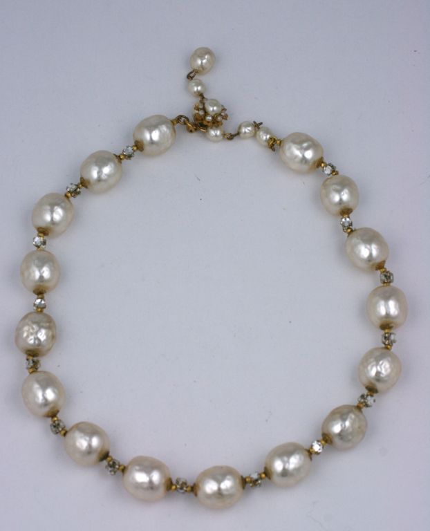 Miriam Haskell  Perle e diamanti  Collana In condizioni buone in vendita a New York, NY
