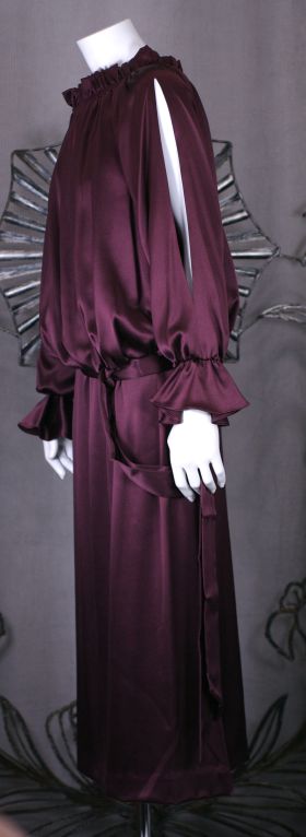 Burgundy Satin off the Shoulder Dress