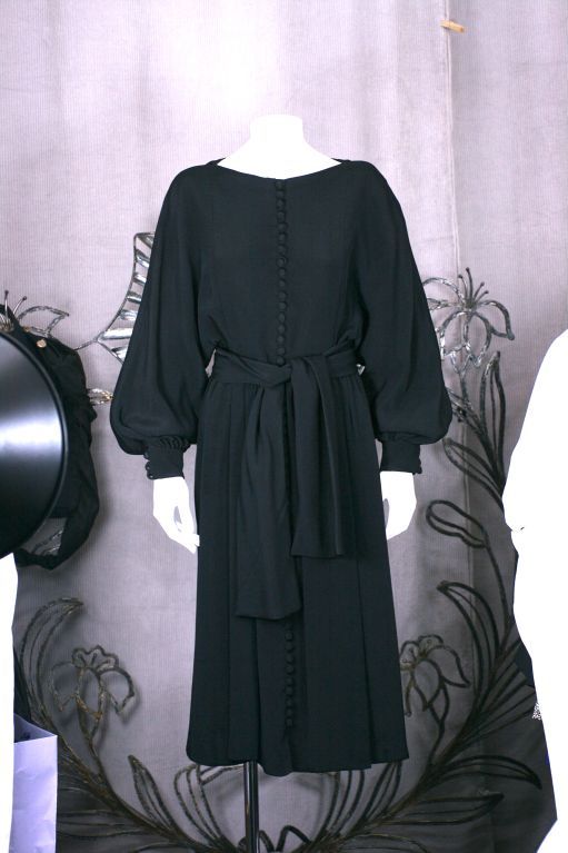 Donald Brooks Black Crepe Dress For Sale 1