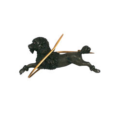 Broche de caniche de cirque française victorienne