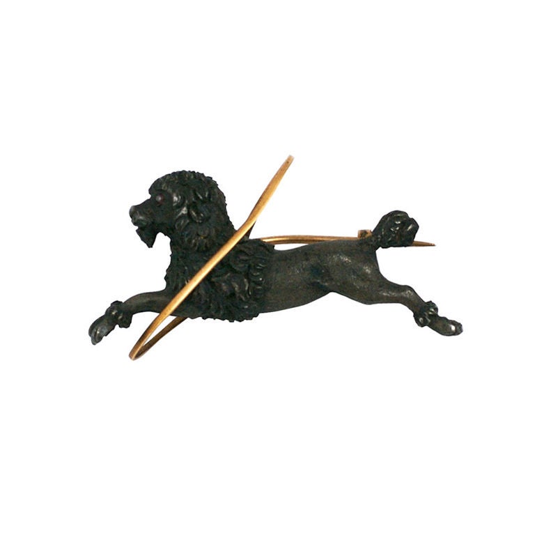 Victorian French Circus Poodle Brooch