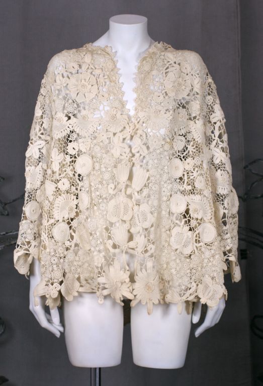 Lovely Irish Crochet Edwardian Full Sleeved Jacket 2