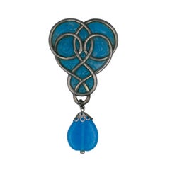 Maison Gripoix for Christian Dior Poured Glass Art Nouveau Brooch