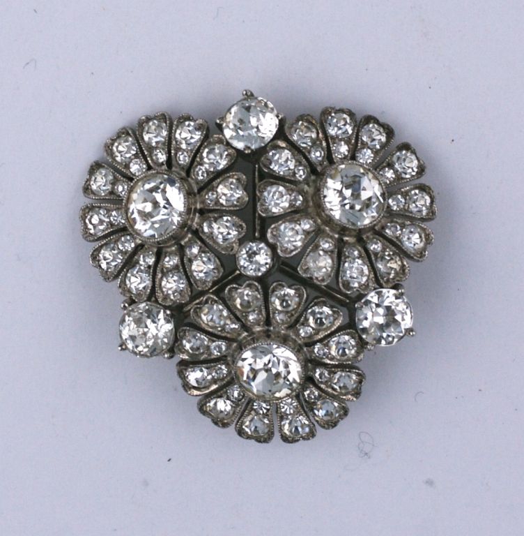 Paste Flowerhead Brooch In Excellent Condition For Sale In New York, NY