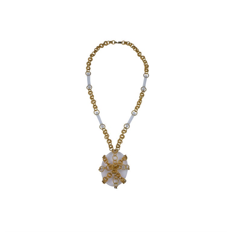Lucite und vergoldete Kette Halskette