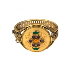 Unusual Jewelled Compact Cuff, 1940s