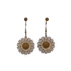 Gilt Filigreed Victorian Earrings