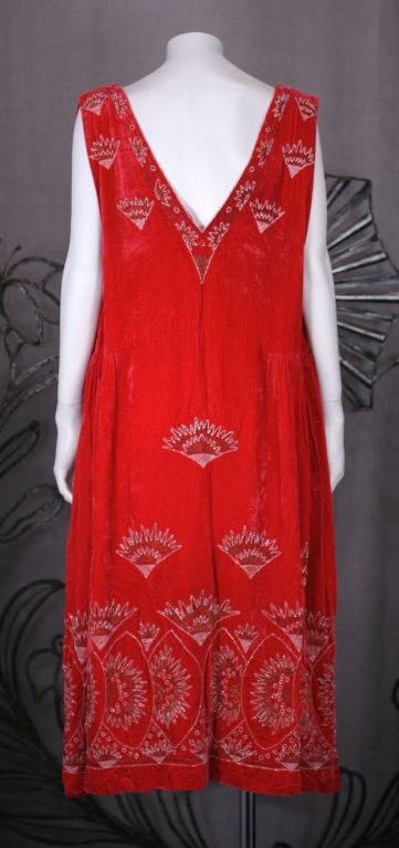 Lovely Fan Beaded Velvet 1920s Dress For Sale at 1stDibs | 1920 dresses ...