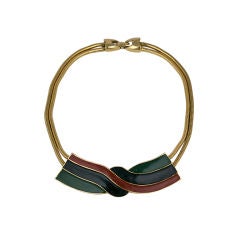 Lanvin Enamel Swirl Knot Necklace 3