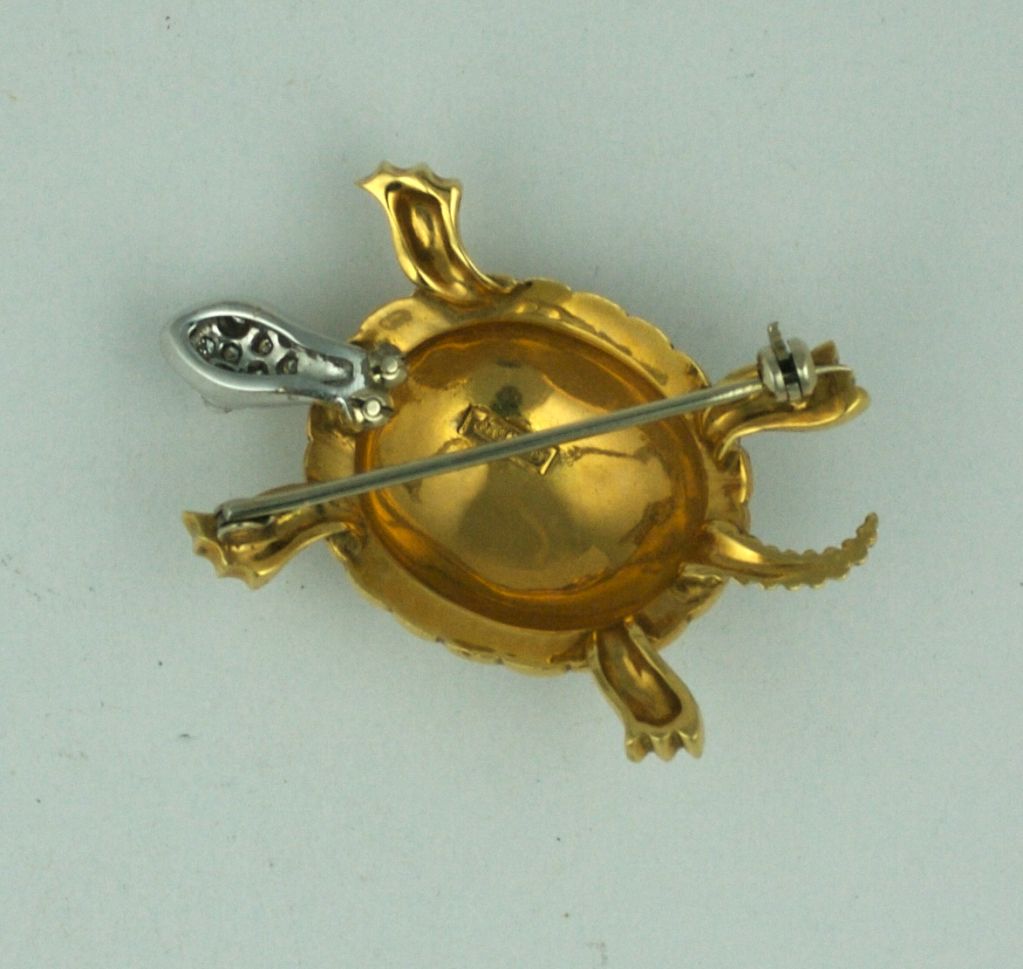 18-Karat Diamond and Enamel Turtle In Excellent Condition For Sale In New York, NY