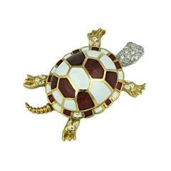 18K Diamond and Enamel Turtle 5