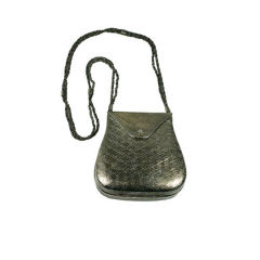 Textured Silver Metal Shoulder Bag 9