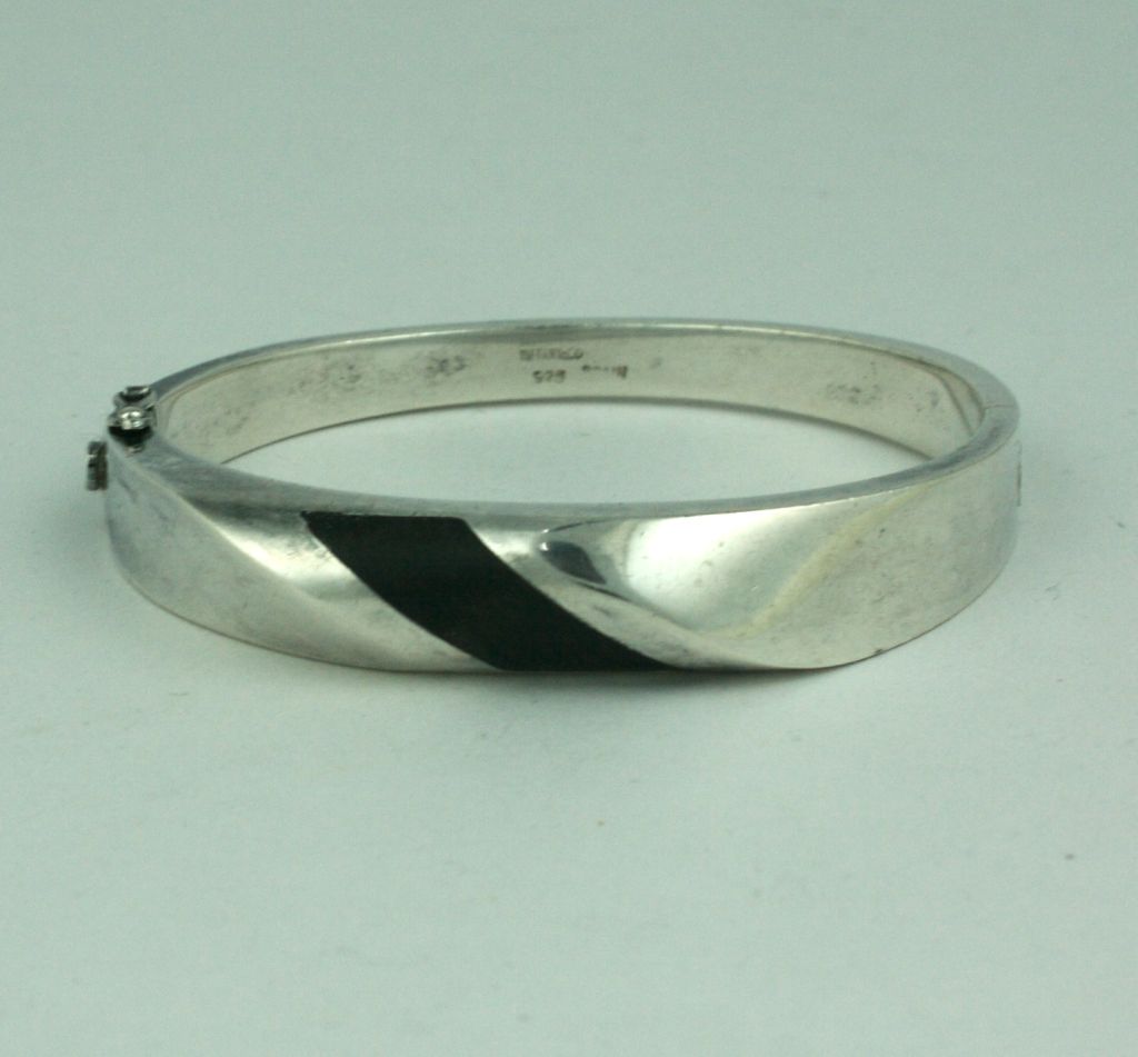 Tiffany Sterling and Ebony Bangle In Good Condition For Sale In New York, NY