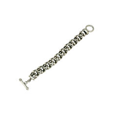 Chunky Sterling Ball and Chain Link Bracelet