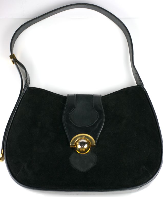 Women's Black Suede and Calf Hobo For Sale