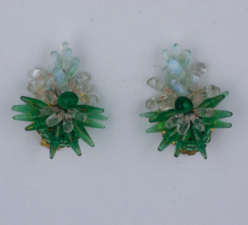 Rousselet Poured Glass Earrings In Excellent Condition For Sale In New York, NY