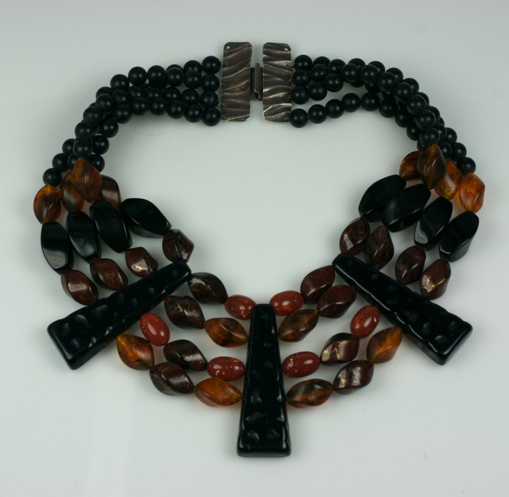 Women's Unusual Bakelite and Resin Bead Collar For Sale