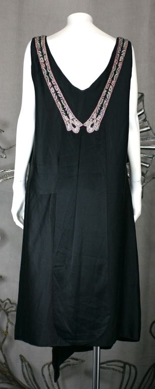 Black Agnes Haute Couture Beaded and Diamante 1920s Dress For Sale