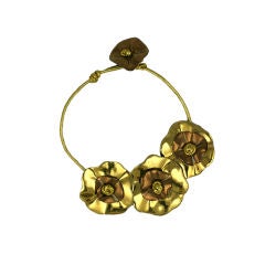 Wunderschöne Halskette aus vergoldetem Porzellan mit Blumenmuster
