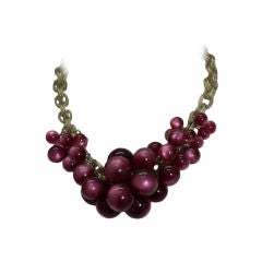Cherry Moonglow Berry Necklace, Art Deco