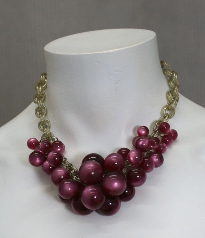 Cherry Moonglow Berry Necklace, Art Deco