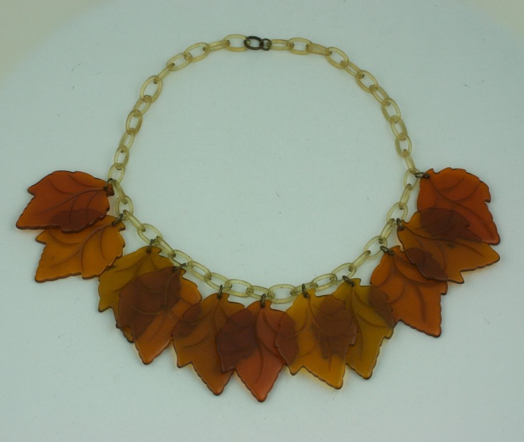 Art Deco Bakelite Maple Leaf  Necklace, 1930s