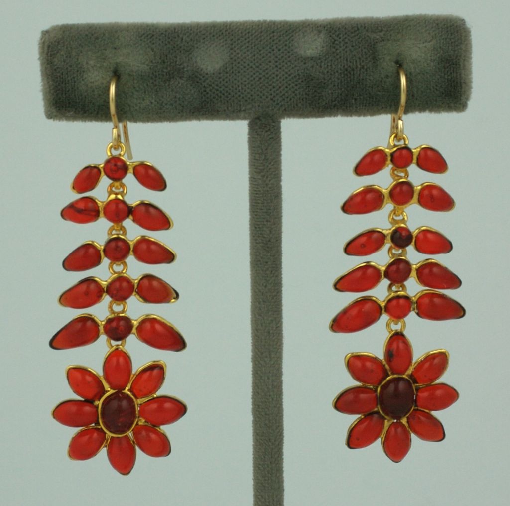 Ruby Poured Glass Georgian Earring, MWLC Collection For Sale at 1stDibs