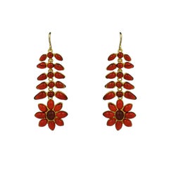 Boucles d'oreilles géorgiennes en verre coulé et rubis, collection MWLC