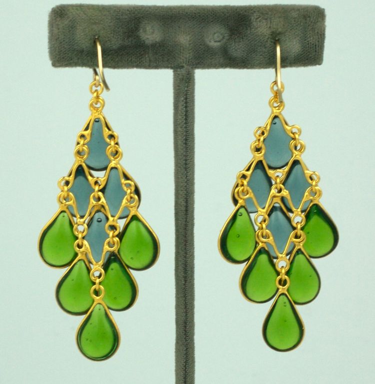 Poured Glass Dangle Earrings, Mark Walsh Leslie Chin