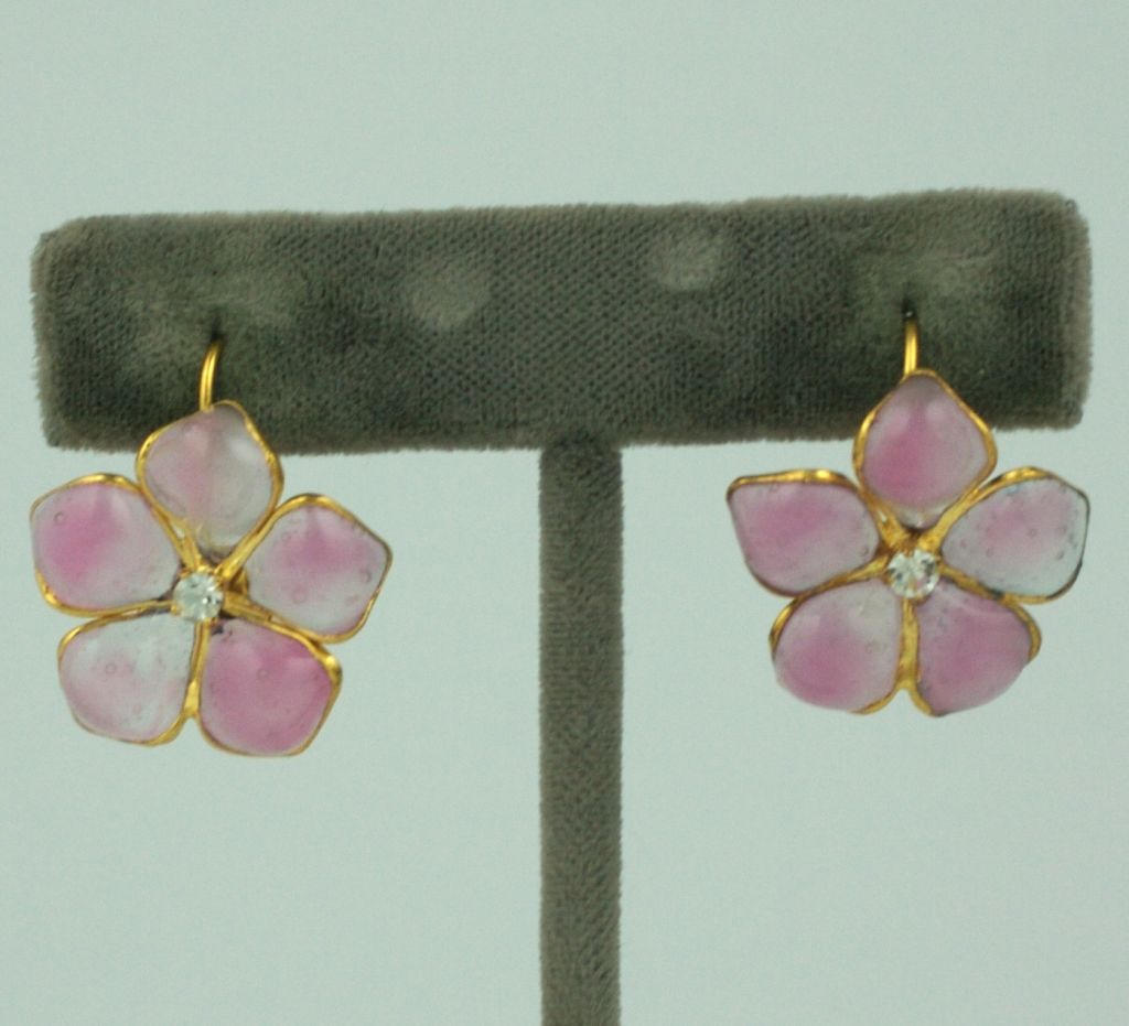 Women's Fleurette Earring in Pink Poured Glass, MWLC Collection