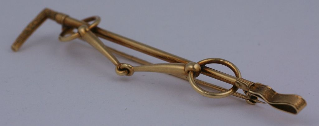 Oversized Victorian 14K Gold Riding Crop