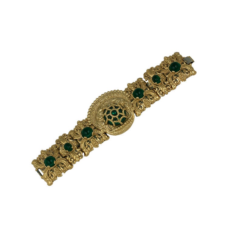 Napier Caged Emerald Moghul Bracelet For Sale