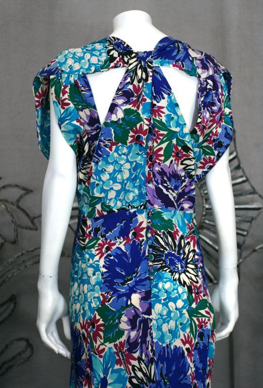 Women's Glamorous Floral Silk Crepe  Gown, 1930s