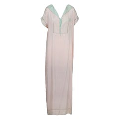 1920s Pink and Celadon Silk Gown