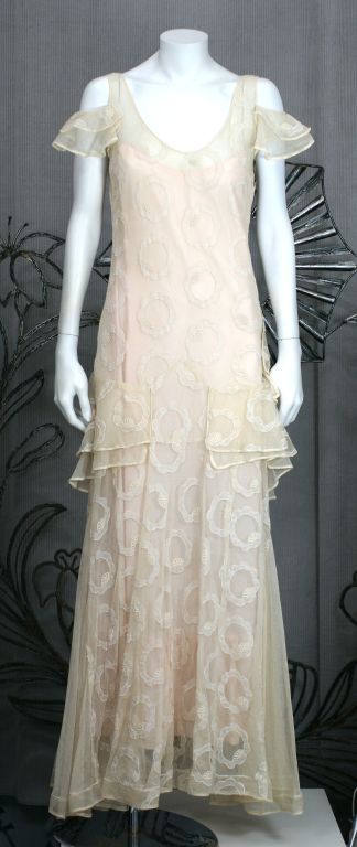 Re-embroidered Deco Lace and Tulle Dance Dress 1