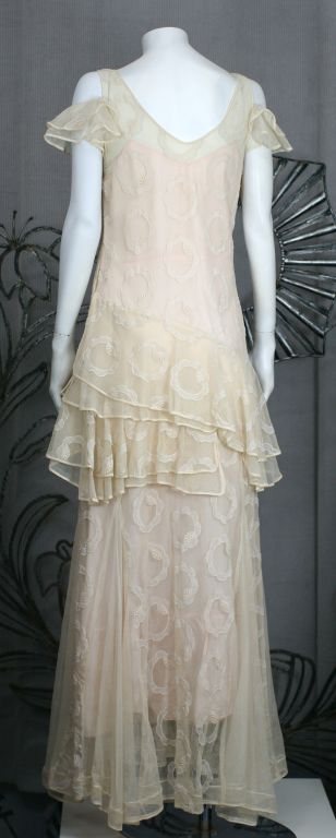 Women's Re-embroidered Deco Lace and Tulle Dance Dress