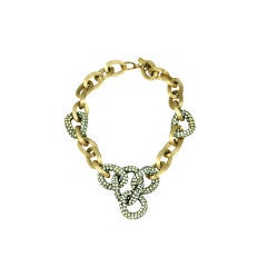 Statement Gold and Pave Link Knot Necklace