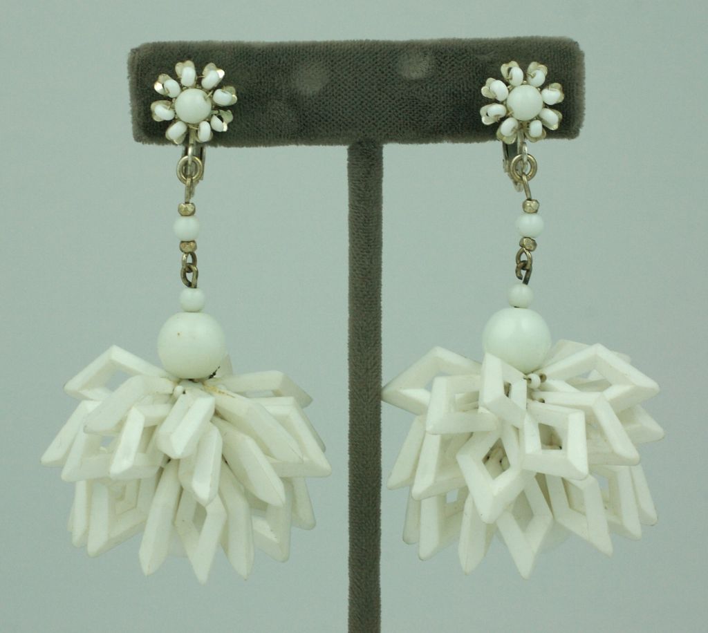 white summer earrings